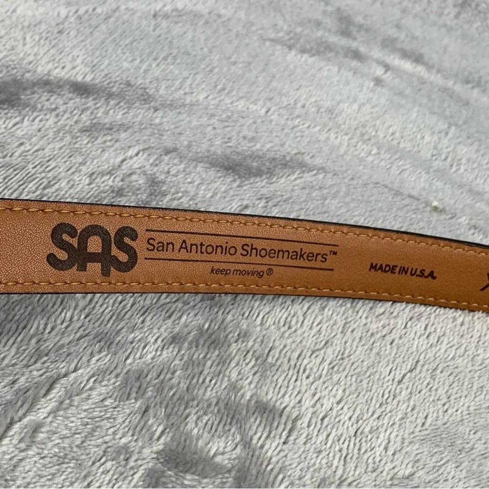 SAS‎ Belt XXL 40 Brown with Brass Buckle Made in USA Calfskin Croc Embossed Flaw